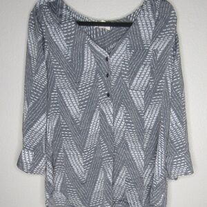 Como  Blu tunic blouse grey/white geometric pattern - OX